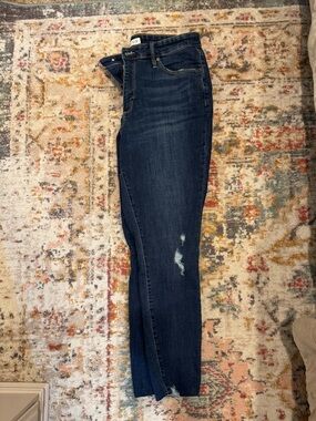 Ava & Viv Dark Blue Skinny Jeans with Faded Distress